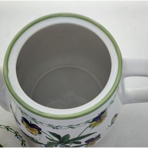 Teapot-Studio Nova-Garden Bloom-White-Green-Flowers-Butterflies-Bees-5 Cups - Picture 12 of 16